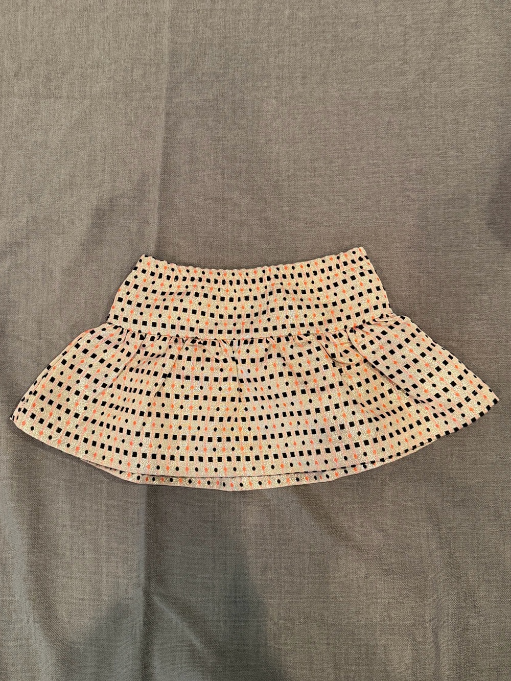 Kardashian Kids Cream Circle Skirt with Multicolor Dot Print 9M